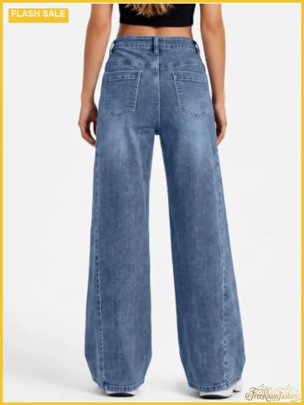 Women's Wide Leg Jeans Stretchy Denim Pants 2026